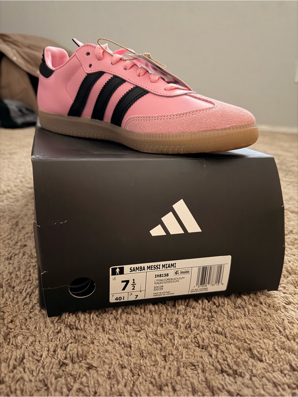 adidas Pink and Black Women's Samba Low Sneakers